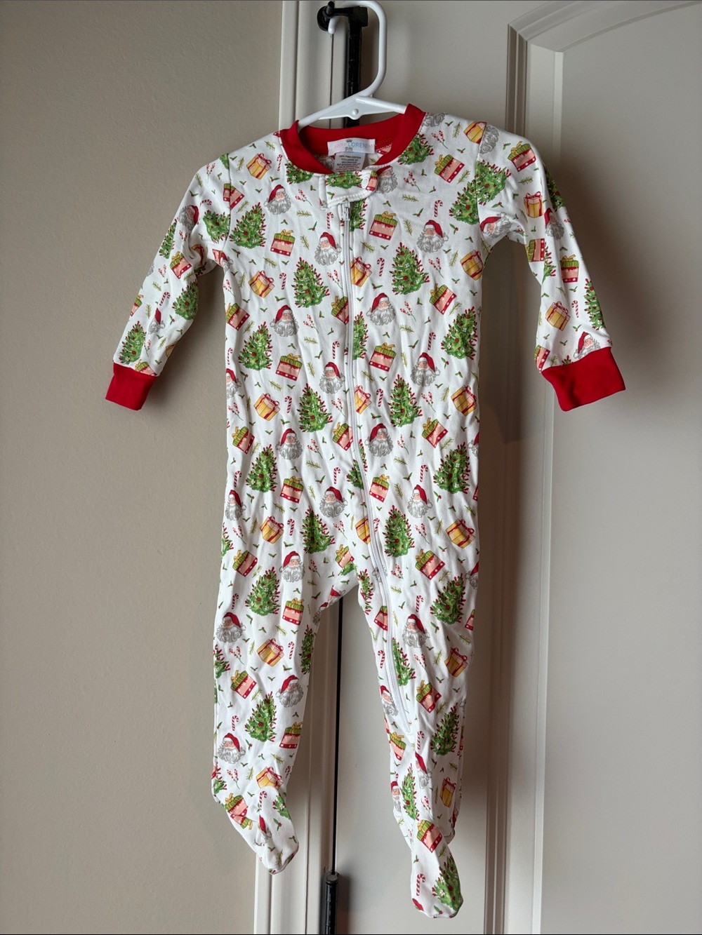 Baby Christmas Tree & Gift Print One-Piece Pajamas